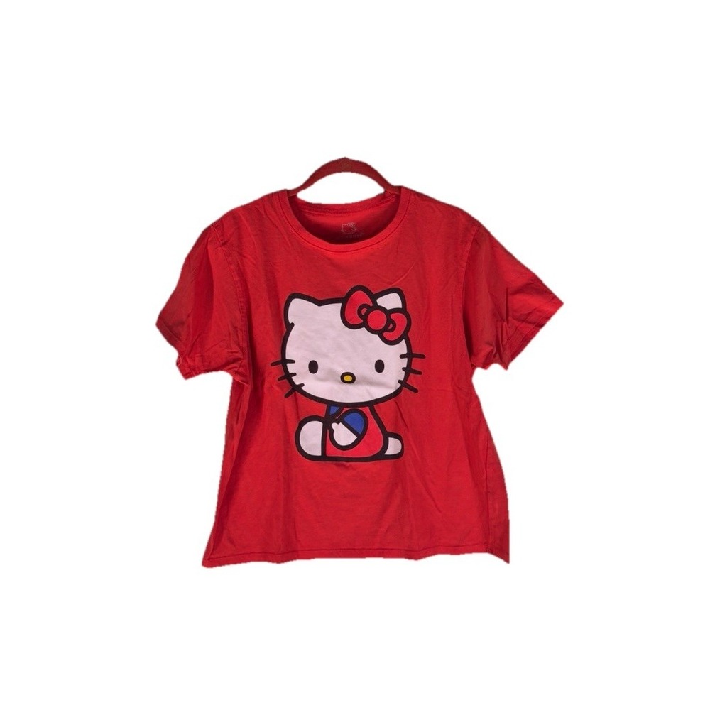 Hello Kitty by Sanrio Women's 100% Cotton Red T-Shirt size Junior S